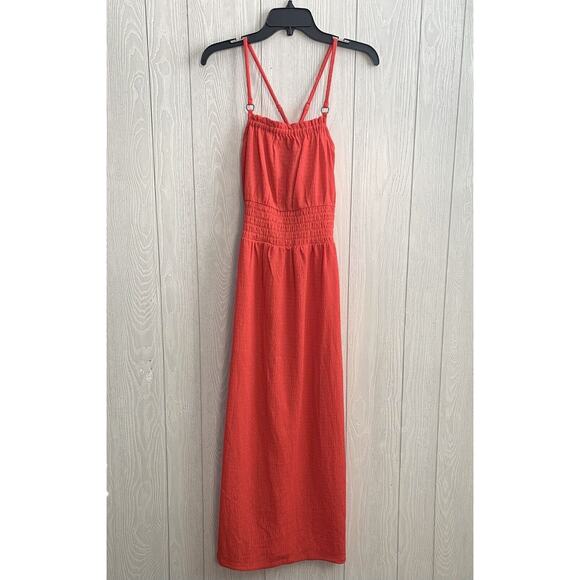 Michael Kors Geranium Coral Sleeveless Midi Dress Size Small NWOT - Picture 1 of 5